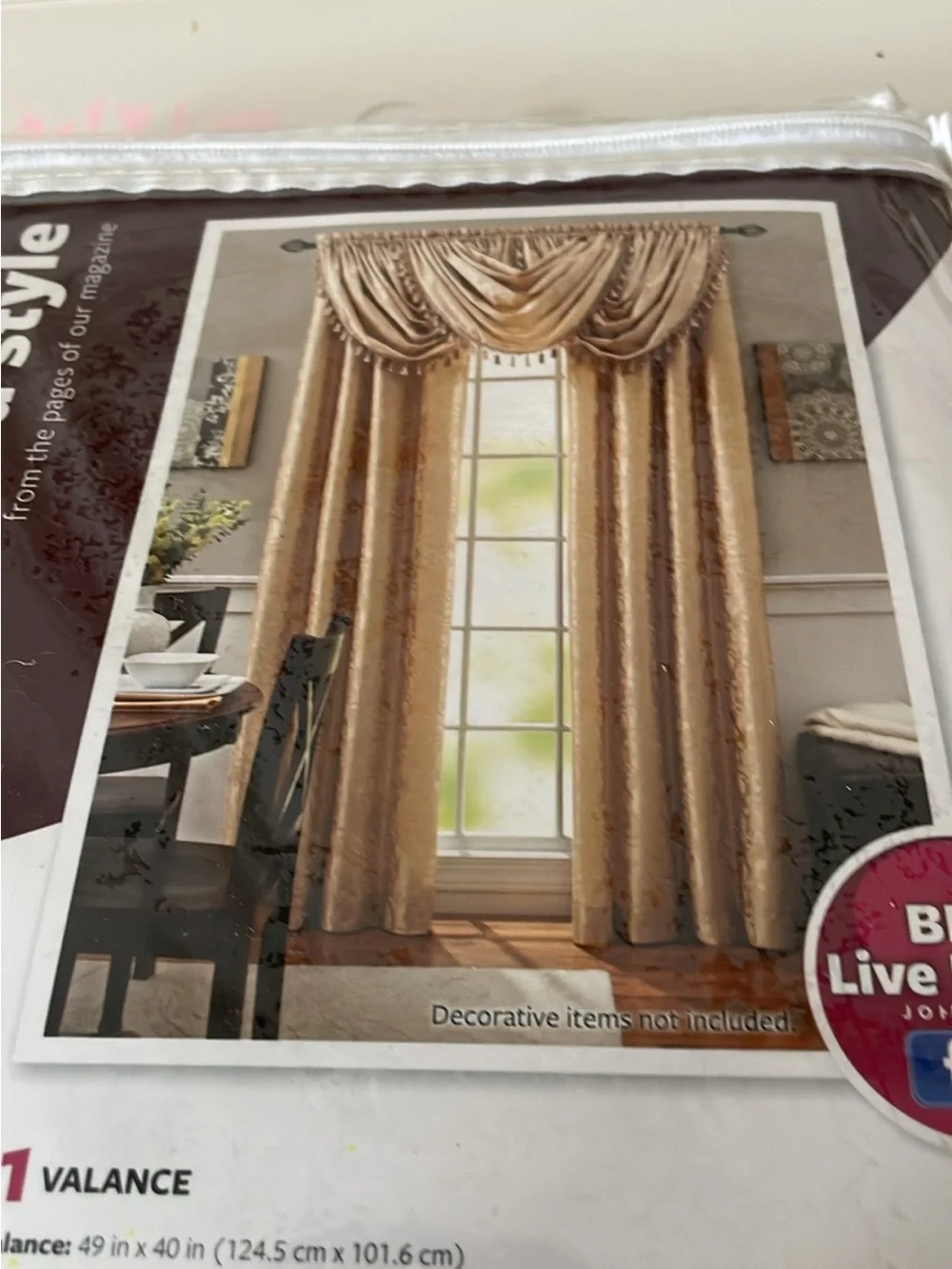 Better Homes And Gardens Gold Window Valance with Tassel Fringe